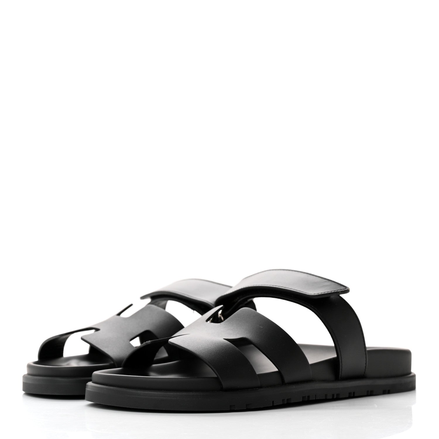 Hermes Calfskin Womens Chypre Sandals 39 Black 4 of 15