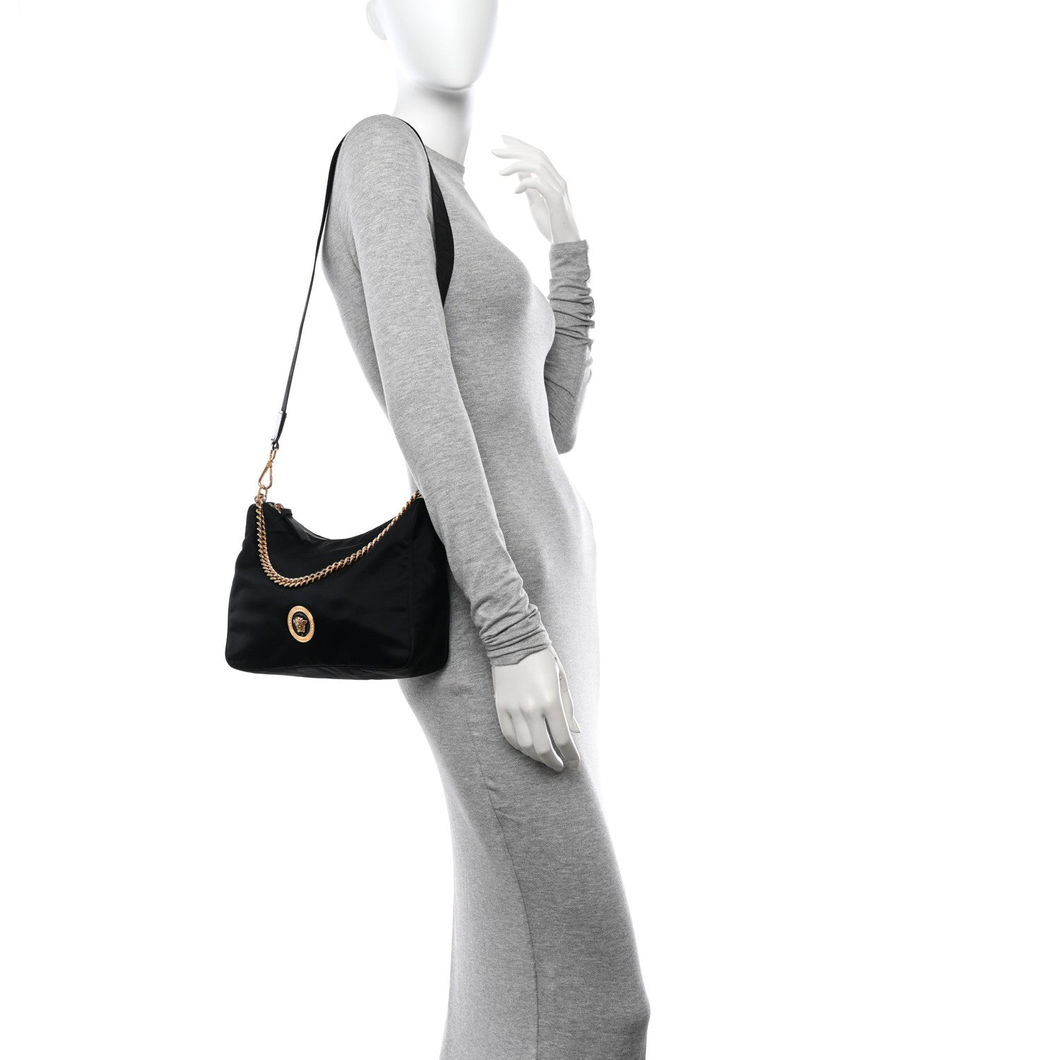 Versace Nylon Medusa Shoulder Bag Black 2 of 10