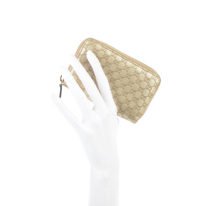 Gucci Metallic Microguccissima Zip Around Card Case Golden Beige 2 of 6