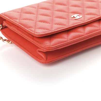Chanel Caviar Quilted Wallet On Chain WOC Orange 9 of 10