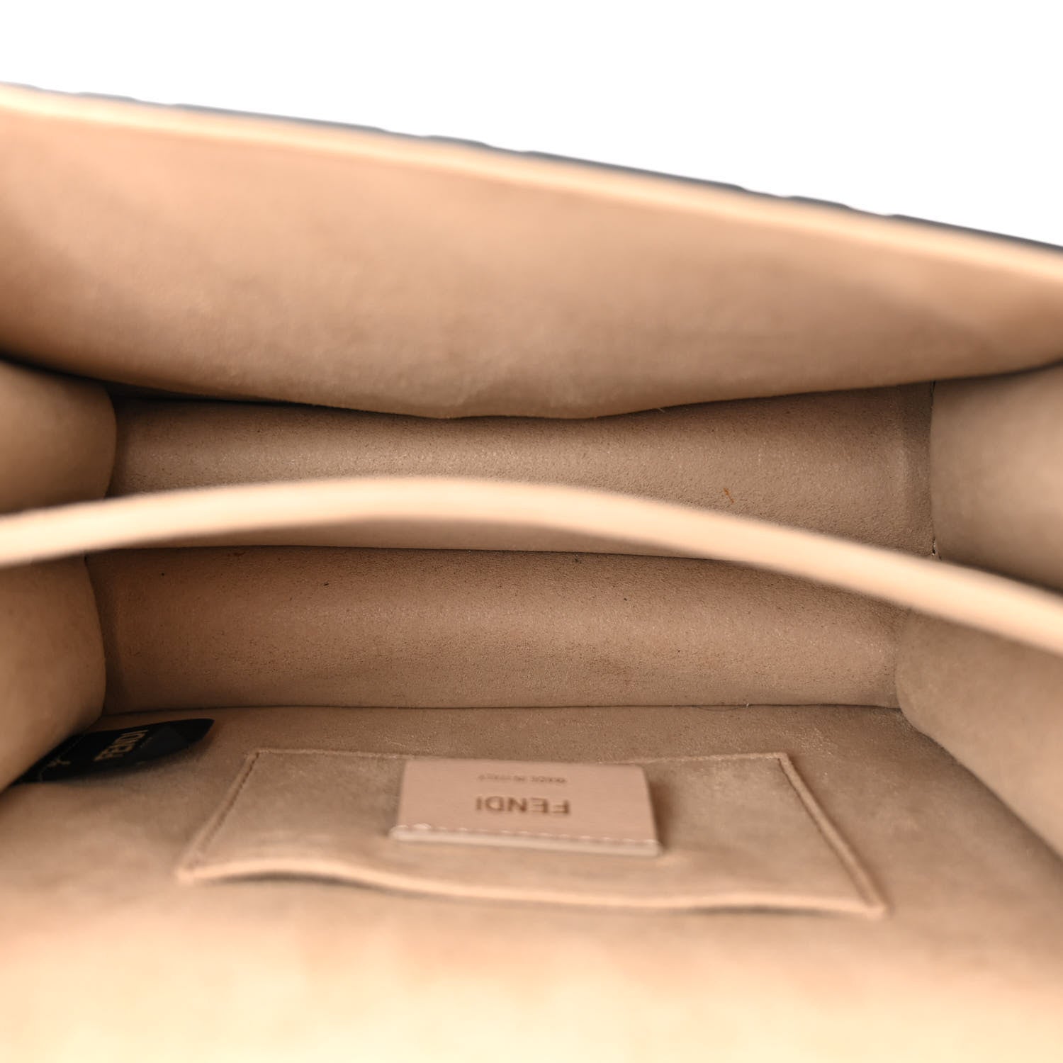 Fendi Vitello Liberty Bi-Color FF 1974 Embossed Small Kan U Shoulder Bag Maya Black 5 of 11