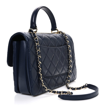 Chanel Lambskin Quilted Medium Trendy CC Flap Dual Handle Bag Blue 3 of 10