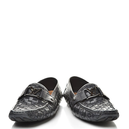 Louis Vuitton Calfskin Woven Mens Monte Carlo Loafers 6.5 Marine 6 of 11