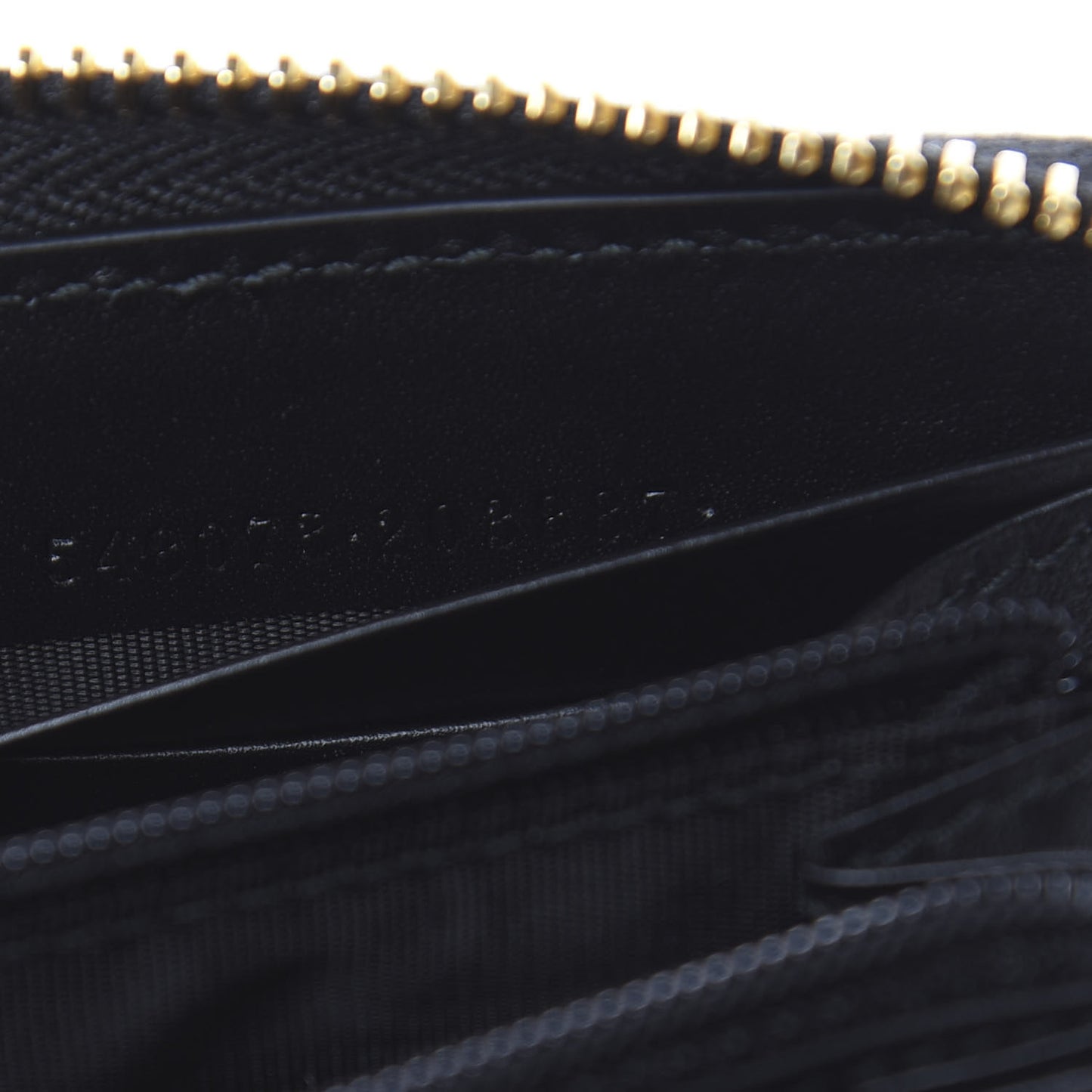 Moon Calfskin Diagonal GG Zip Around Wallet Black Gold