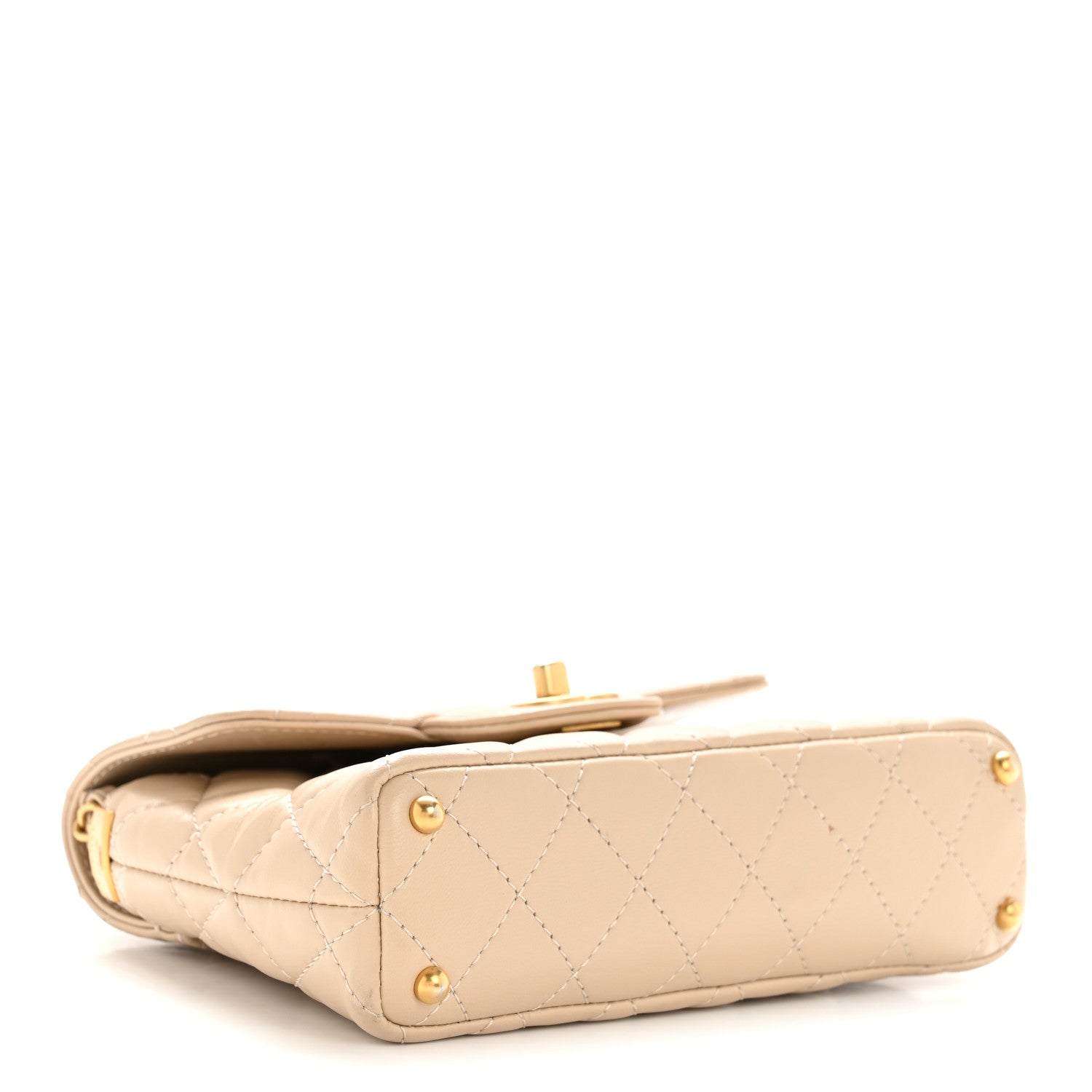 Chanel Lambskin Quilted Small Flap Top Handle Bag Beige 4 of 13