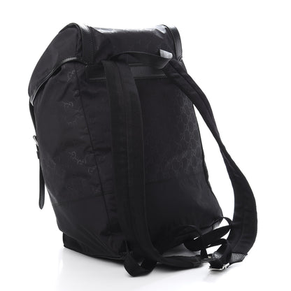 Gucci Nylon Monogram Medium Light Double Buckle Backpack Black 2 of 10