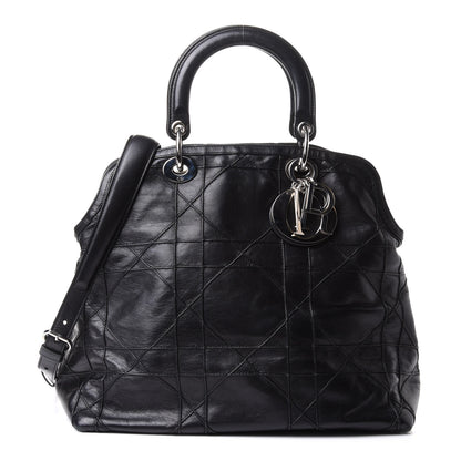 Christian Dior Lambskin Cannage Large Granville Tote Black 1 of 12