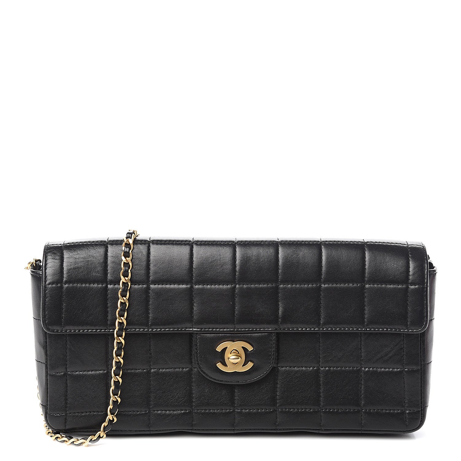 Chanel Lambskin East West Chocolate Bar Flap Black 1 of 9