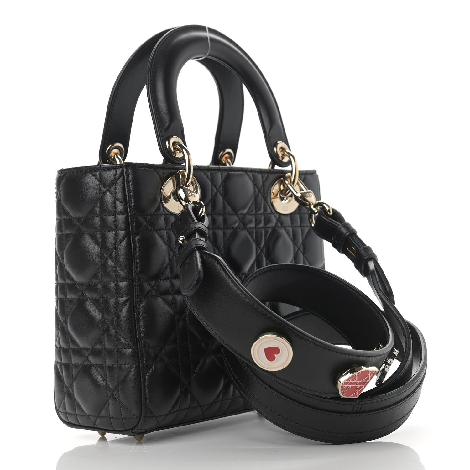 Christian Dior Lambskin Cannage Small Lucky Badges My Lady Dior Black 3 of 12