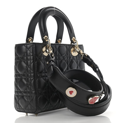 Christian Dior Lambskin Cannage Small Lucky Badges My Lady Dior Black 3 of 12