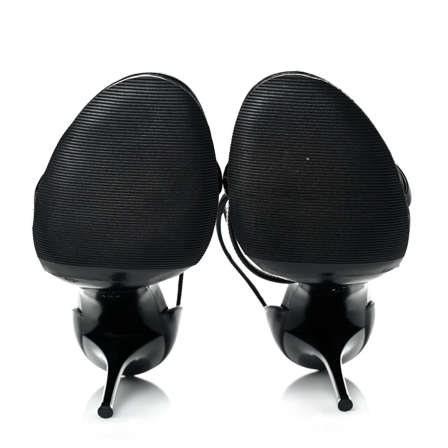 Saint Laurent Patent Cassandra 100 Ankle Strap Sandals 38.5 Black 5 of 8
