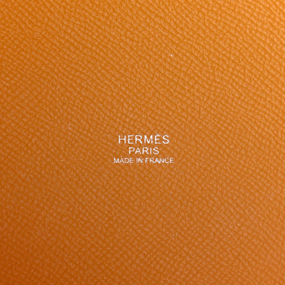 Hermes Epsom Tressage De Cuir Picotin Lock 22 MM Jaune Ambre Brique White 6 of 11