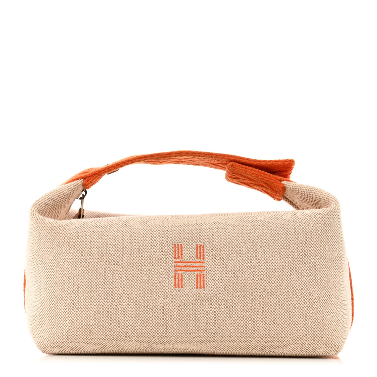Hermes Canvas Small Bride-A-Brac Pouch Natural Orange 1 of 6