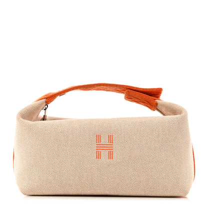 Hermes Canvas Small Bride-A-Brac Pouch Natural Orange 1 of 6