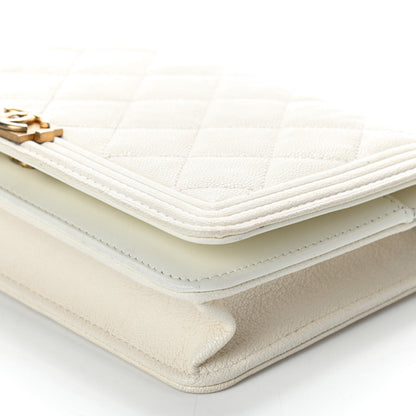 Chanel Caviar Quilted Boy Wallet On Chain WOC White 7 of 10