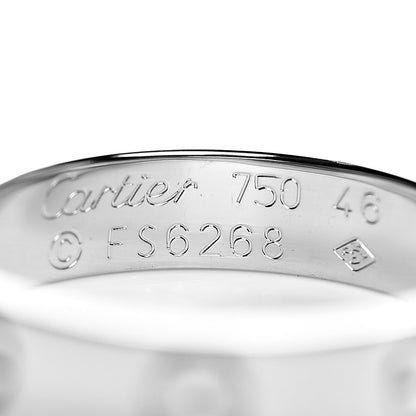 Cartier 18K White Gold 3.5mm LOVE Wedding Band Ring 46 3.75 4 of 4