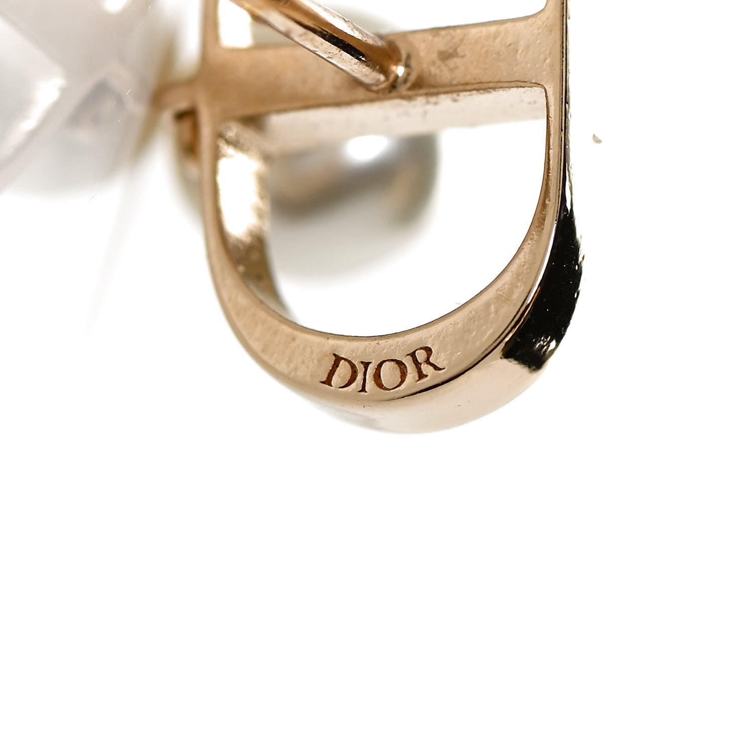 Christian Dior Pearl Logo Earrings Gold 5 of 5