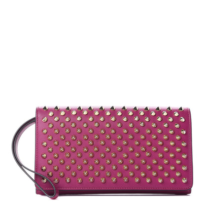 Christian Louboutin Calfskin Spikes Boudoir Wristlet Orthodoxe Gold 1 of 10