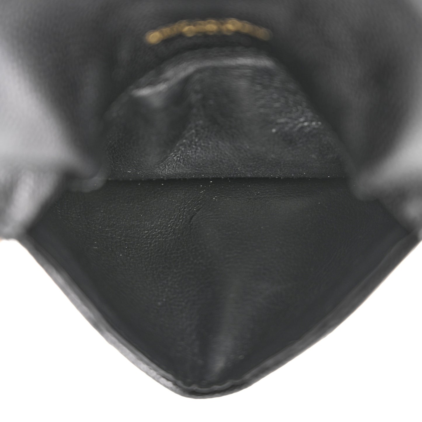 Grain De Poudre Matelasse Chevron Monogram Compact Wallet Black