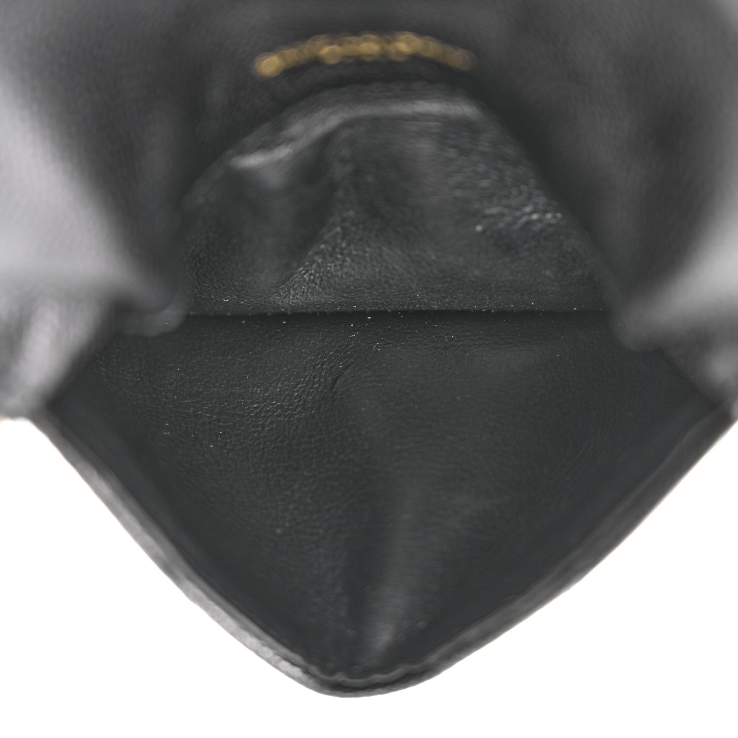 Saint Laurent Grain De Poudre Matelasse Chevron Monogram Compact Wallet Black 5 of 7
