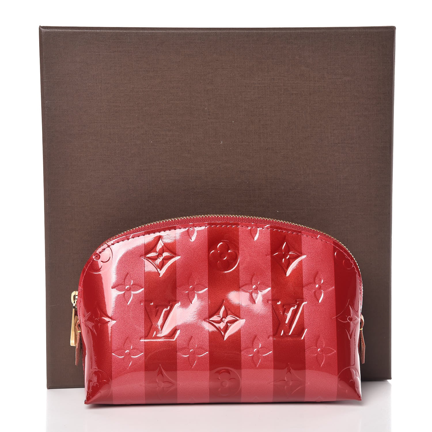 Louis Vuitton Vernis Rayures Cosmetic Pouch Pomme D'Amour 8 of 8