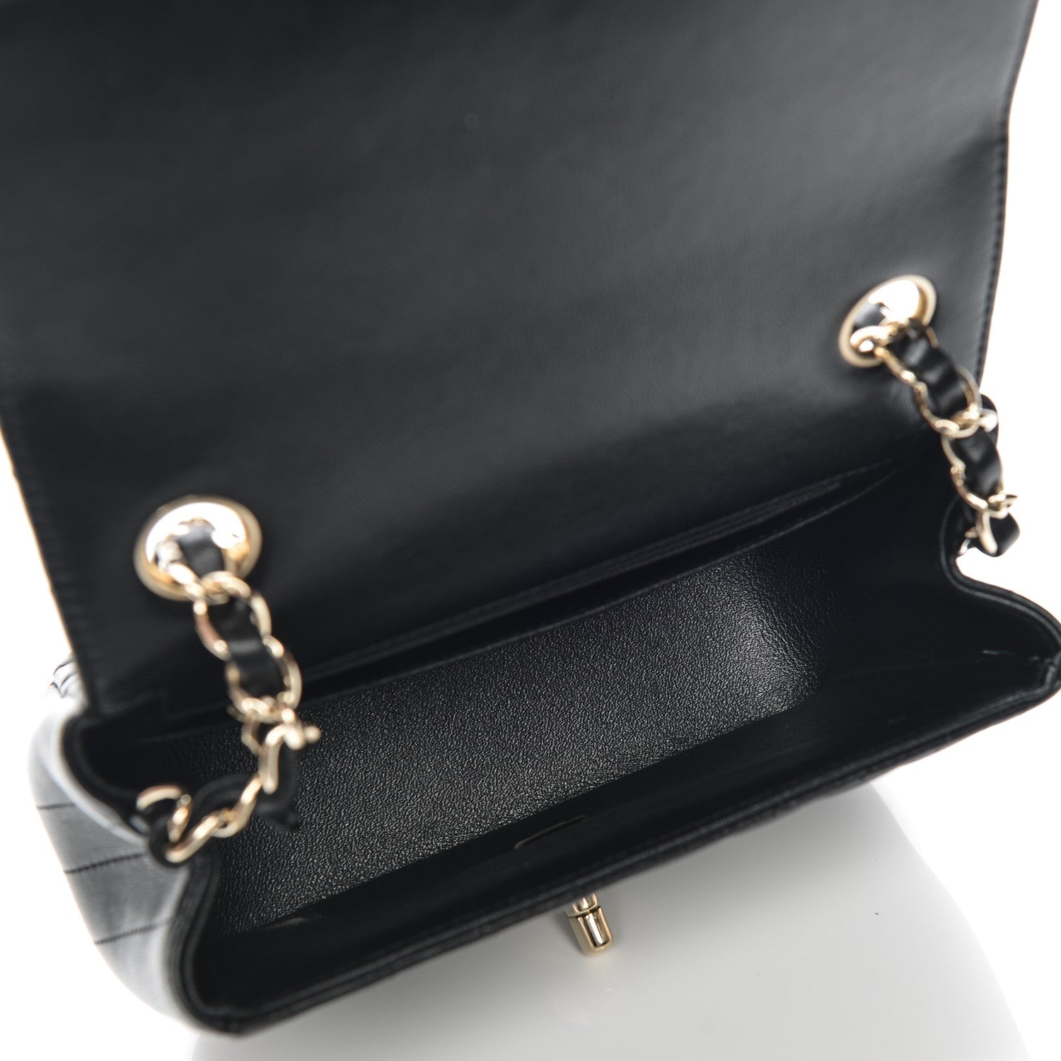 Chanel Lambskin Chevron Quilted Mini Square Flap Black 5 of 7