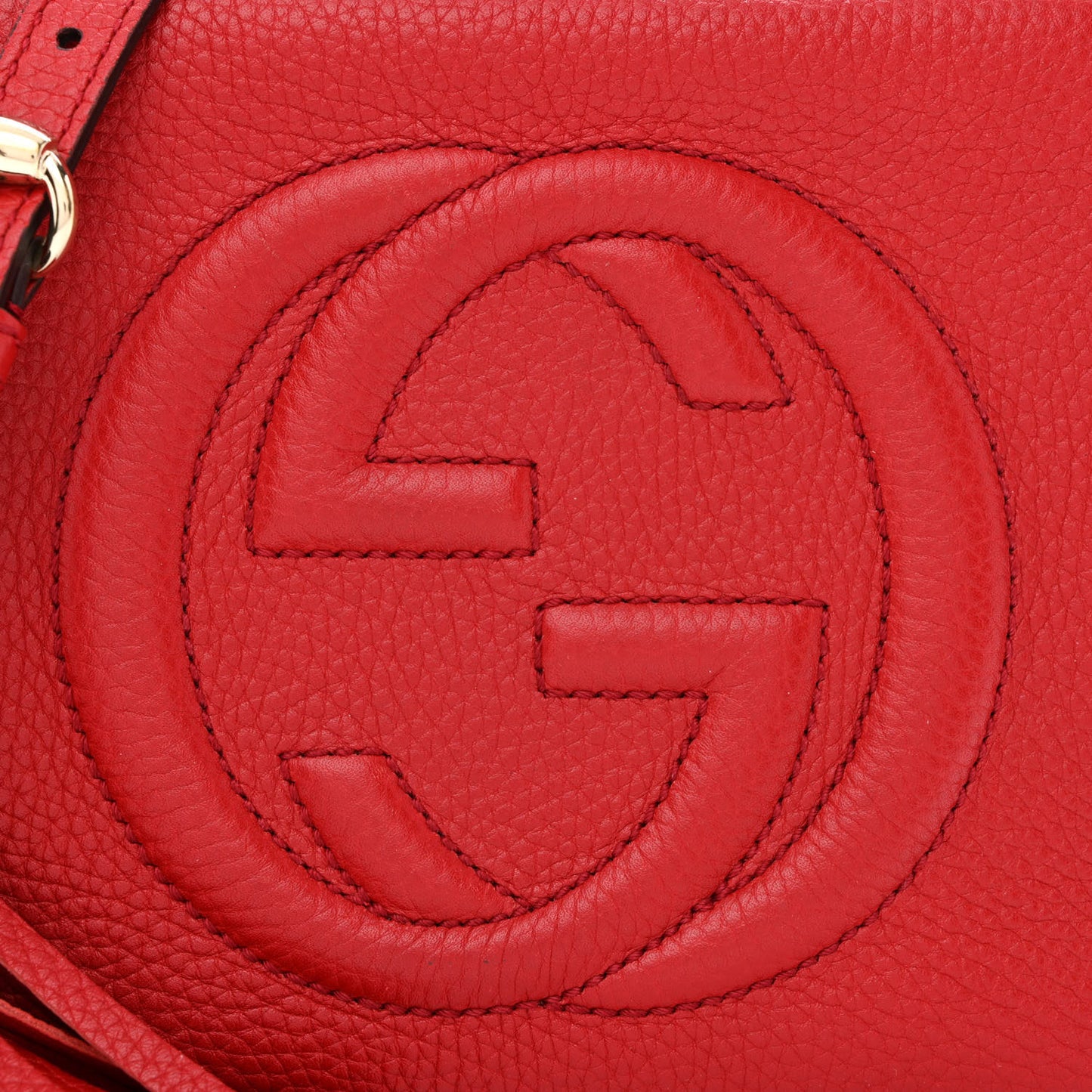 Pebbled Calfskin Small Soho Disco Bag Tabasco Red