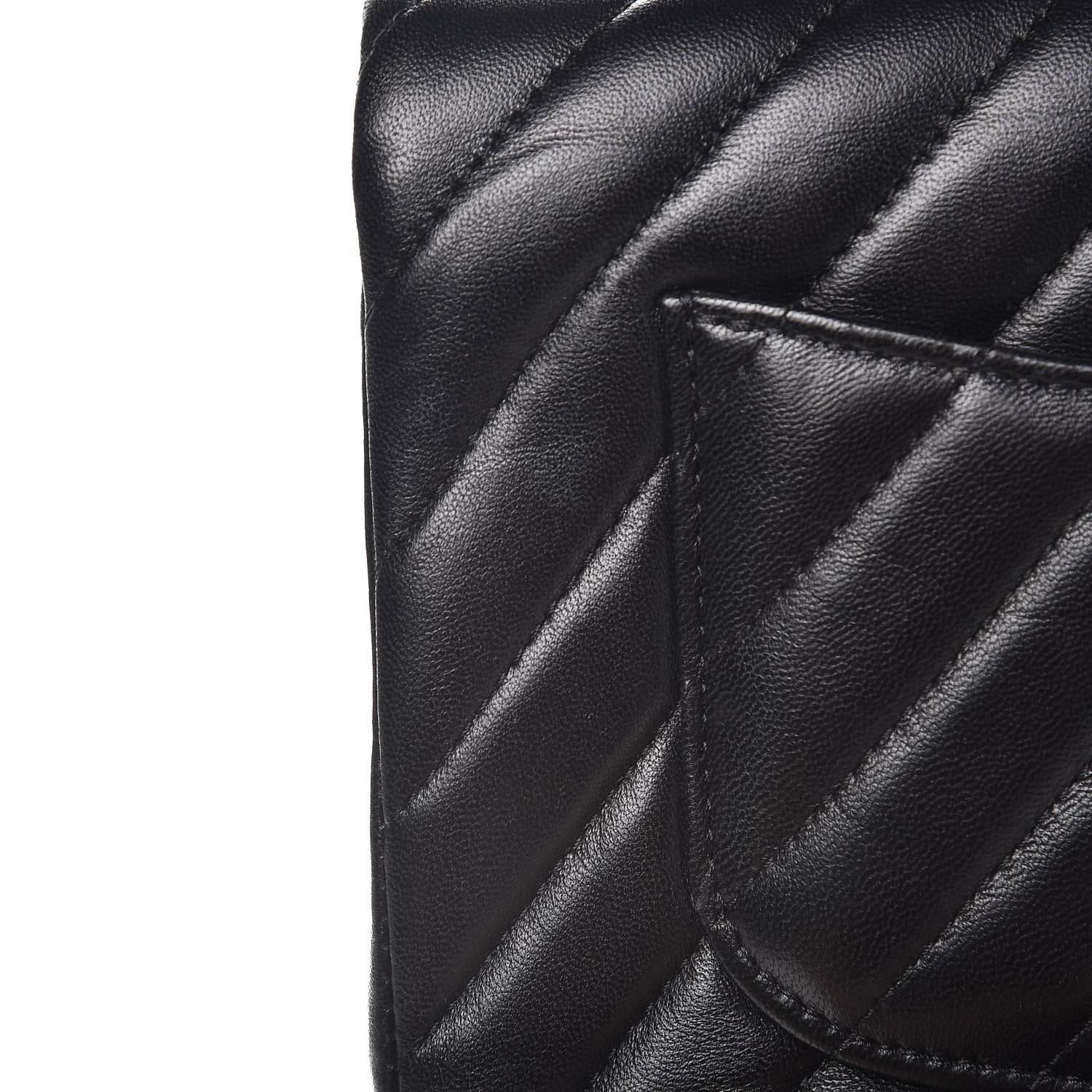 Chanel Lambskin Chevron Quilted Mini Rectangular Flap So Black 8 of 10