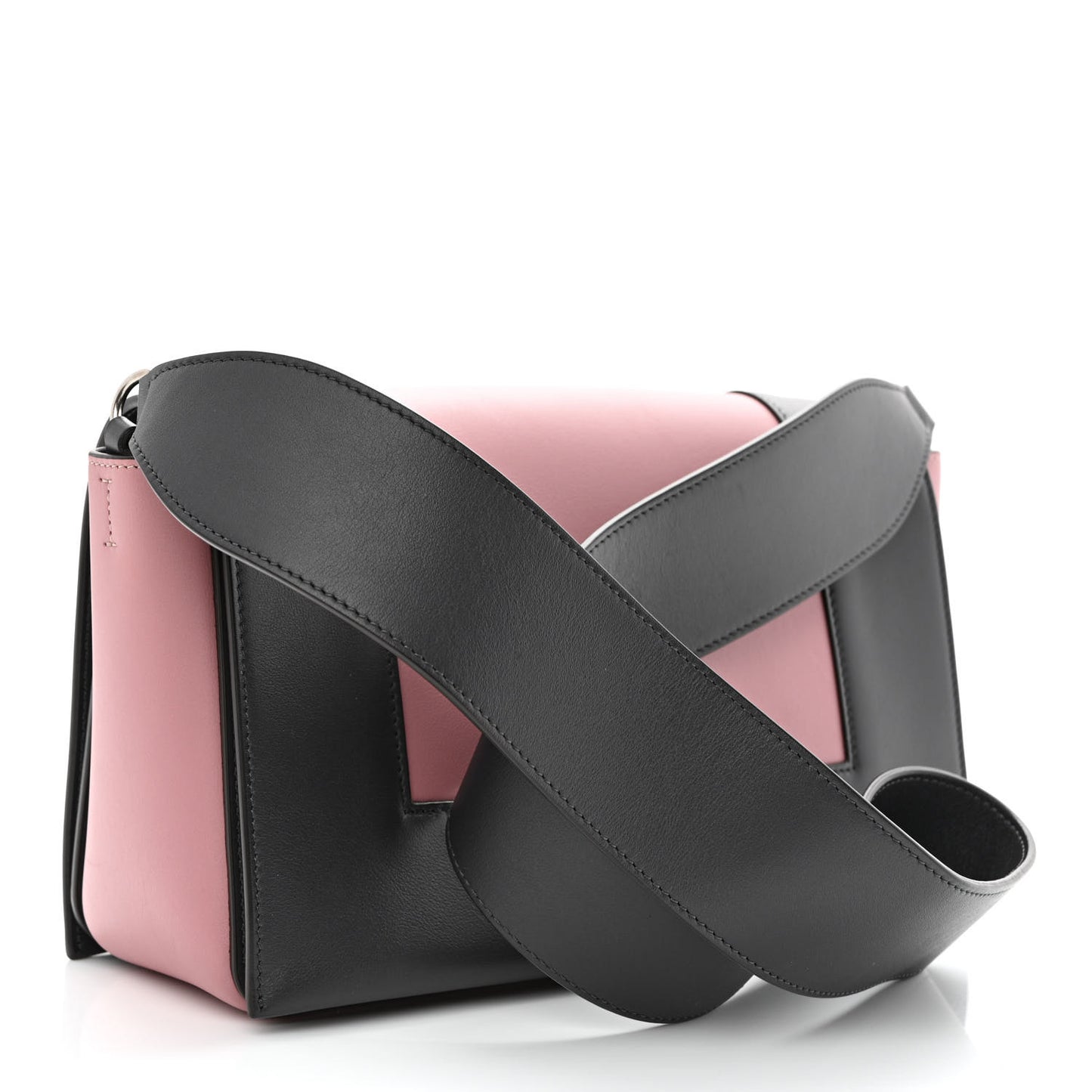 Shiny Smooth Calfskin Medium Frame Shoulder Bag Liquorice Antique Rose
