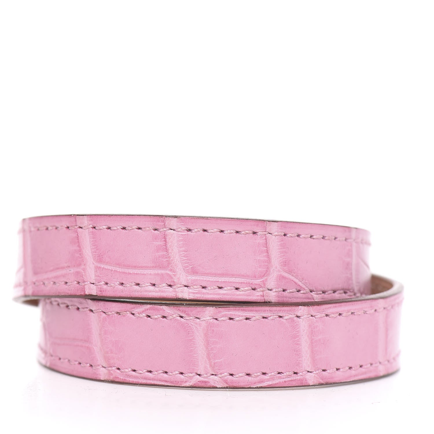 Hermes Matte Alligator Kelly Double Tour Bracelet 5P Pink 3 of 7