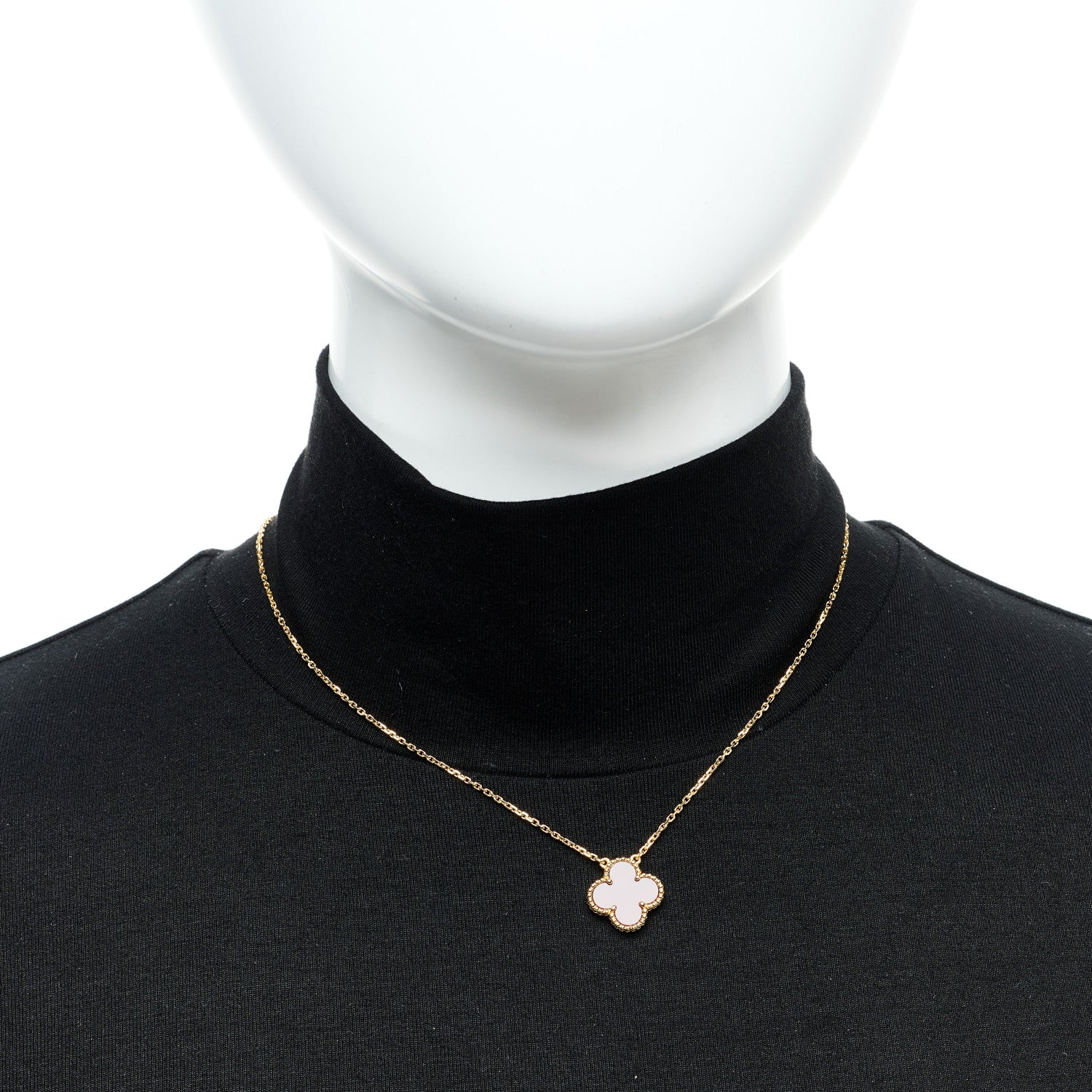 Van Cleef & Arpels 18K Yellow Gold Carnelian Vintage Alhambra Pendant Necklace 2 of 4