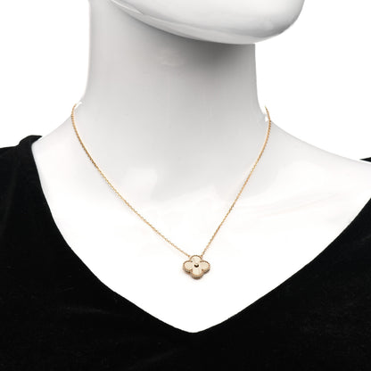 Van Cleef & Arpels 18K Yellow Gold Guilloche Vintage Alhambra Pendant Necklace 2 of 7