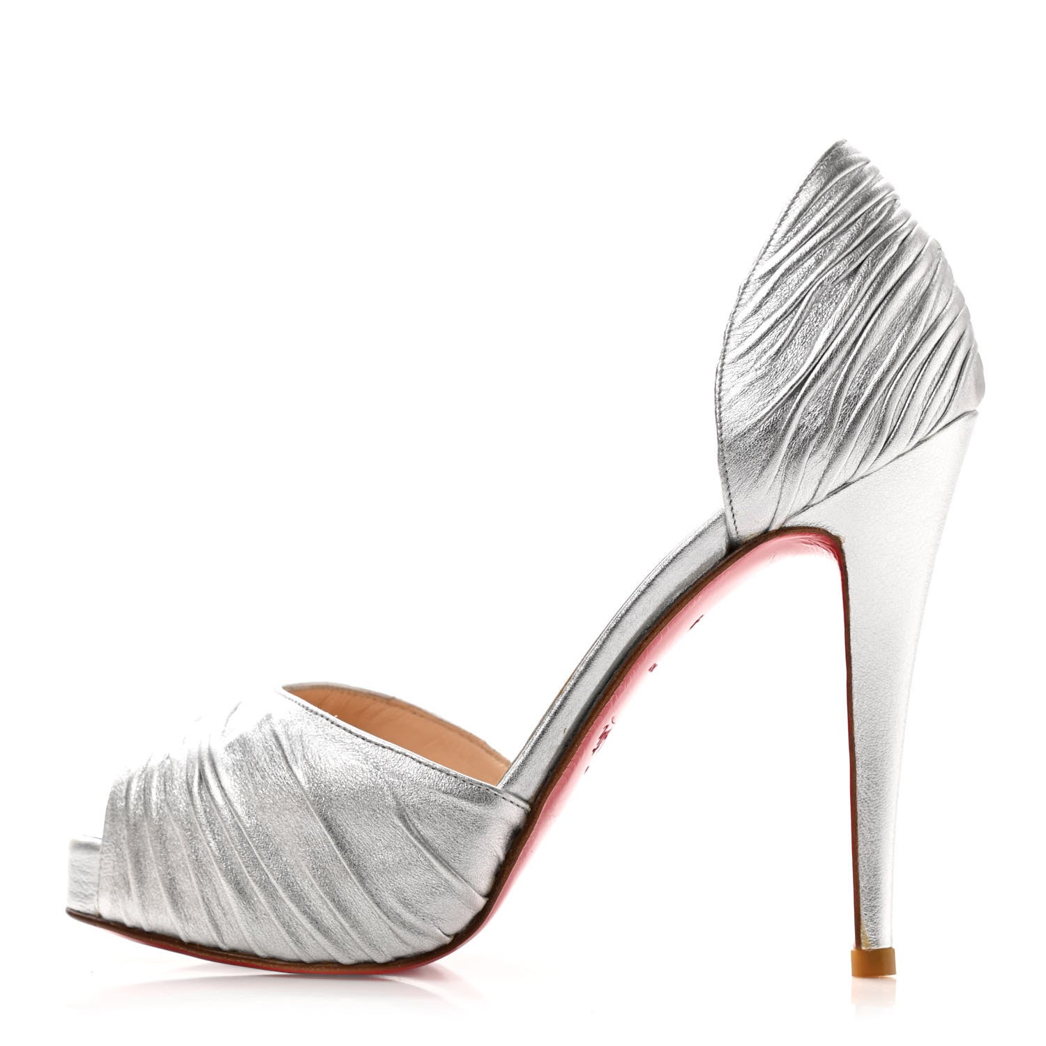 Christian Louboutin Metallic Nappa Turbella 120 Platform Sandals 35.5 Silver 1 of 10