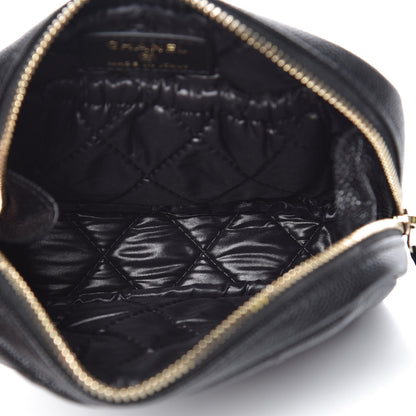 Chanel Caviar Quilted Small Curvy Pouch Cosmetic Case Black 5 of 9