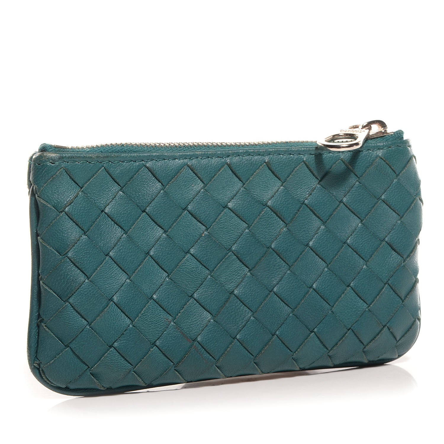 Bottega Veneta Nappa Intrecciato Key Case Teal 3 of 9
