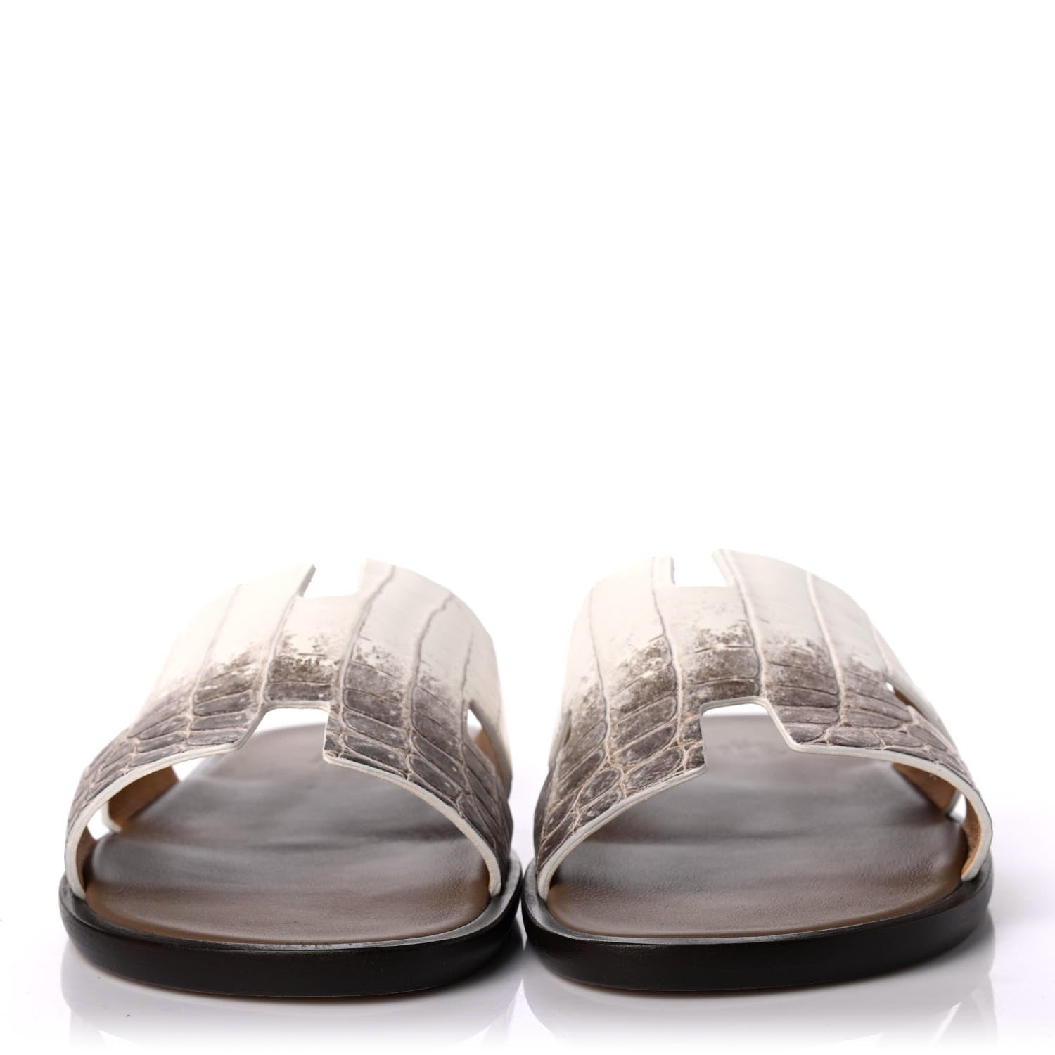 Hermes Matte Niloticus Crocodile Himalaya Izmir Sandals 39 White 2 of 4