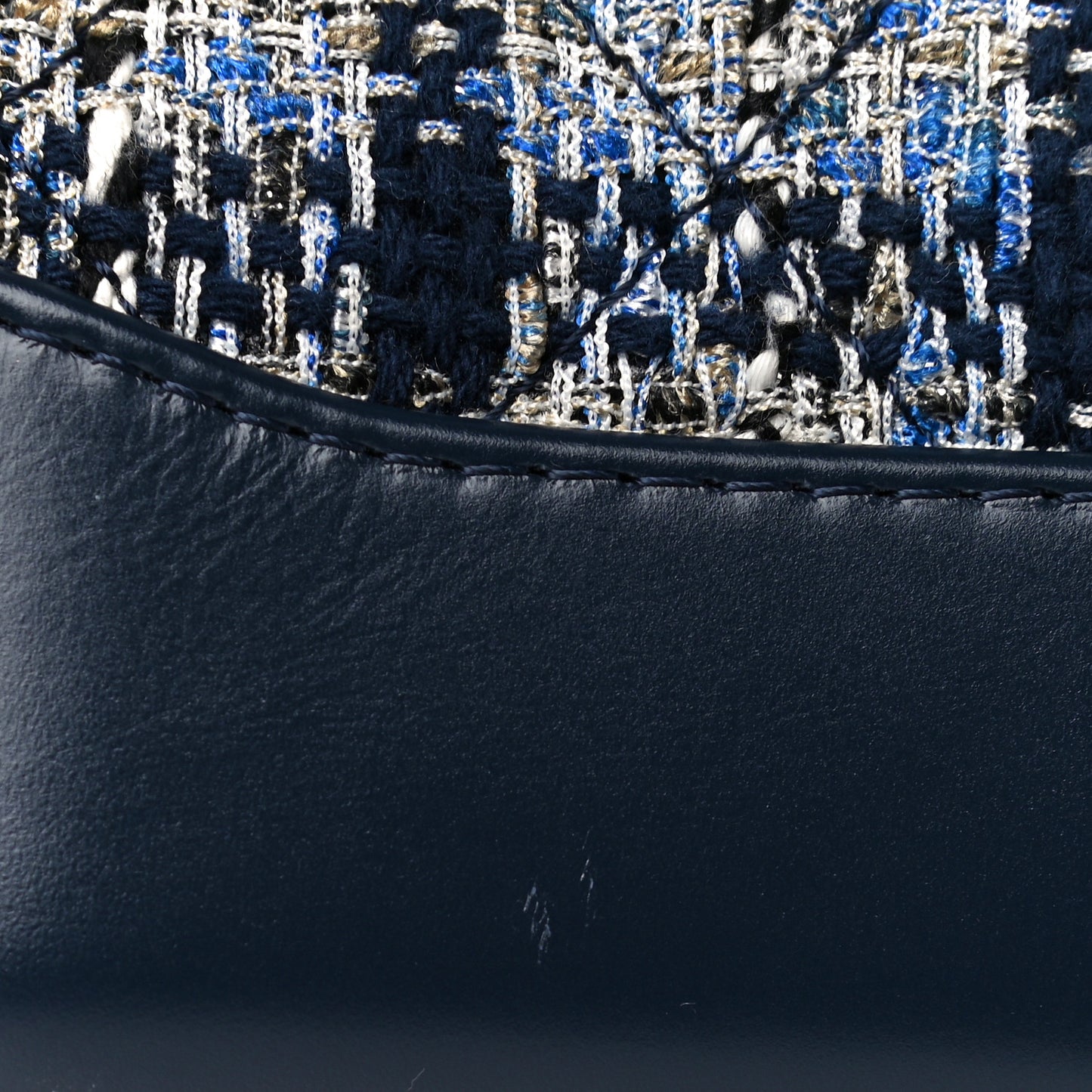 Tweed Calfskin Small Gabrielle Hobo Blue