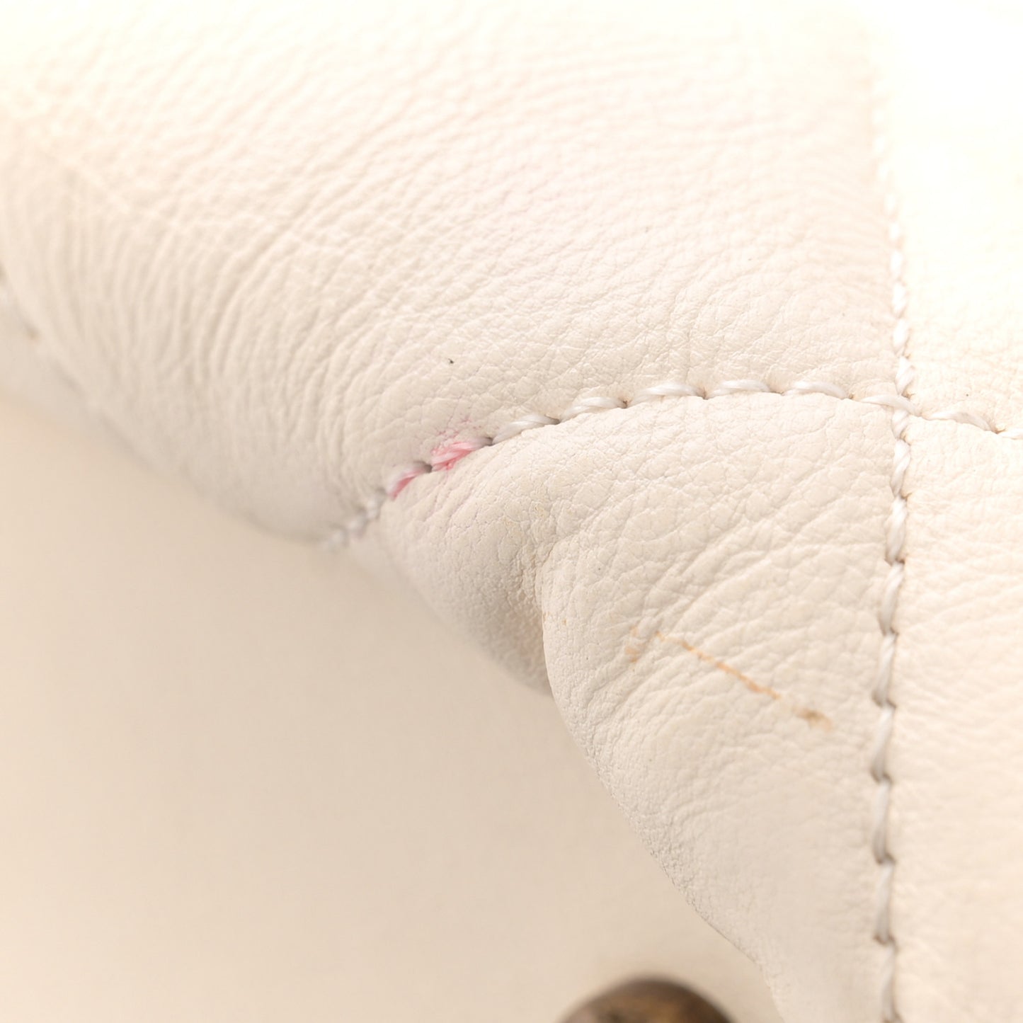 Calfskin Quilted Small Crown Tote Beige