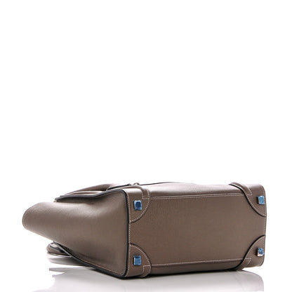 Celine Drummed Calfskin Micro Luggage Souris 4 of 8