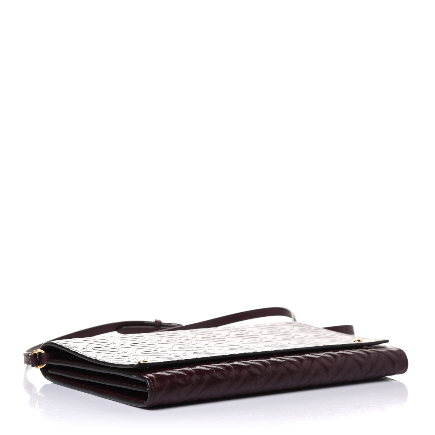 Burberry Calfskin Embossed Monogram Large Crossbody Oxblood 4 of 12
