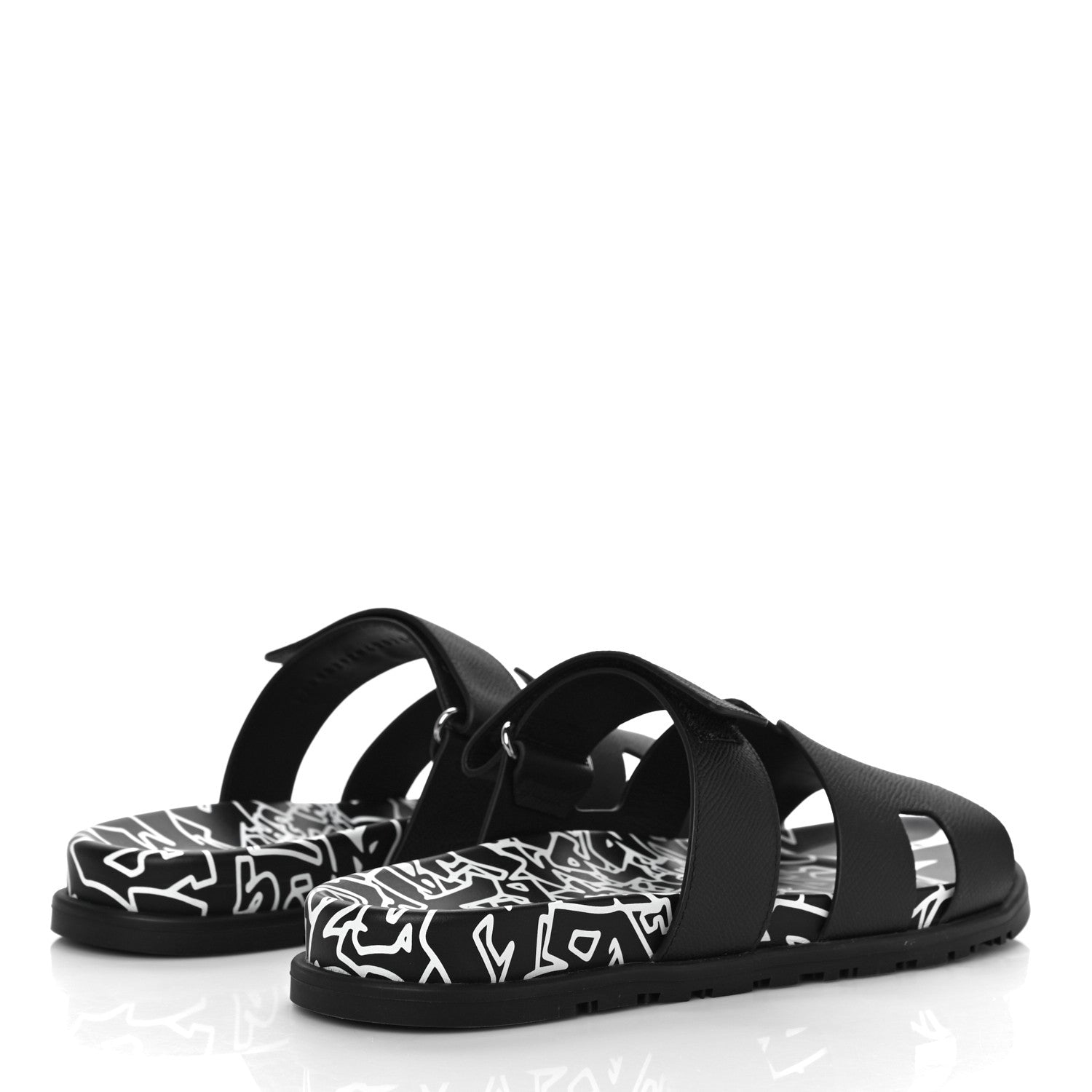 Hermes Epsom Calfskin Graff Hermes Mens Chypre Sandals 42 Black 3 of 9