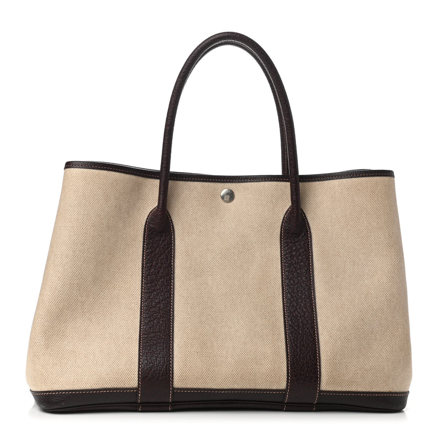 Toile Buffle Gala Garden Party Tote 36 MM Marron Fonce