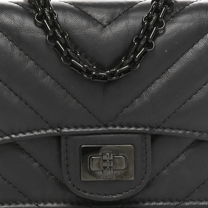 Chanel Aged Calfskin Chevron Quilted Reissue Belt Bag Black 9 of 11