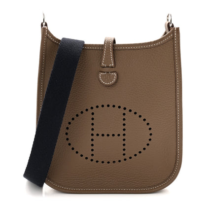 Hermes Taurillon Clemence Amazone Evelyne TPM Etoupe Bleu Indigo 1 of 11