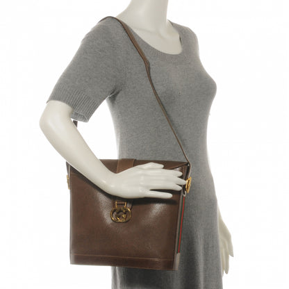 Gucci Leather Web Shoulder Bag Brown 2 of 6