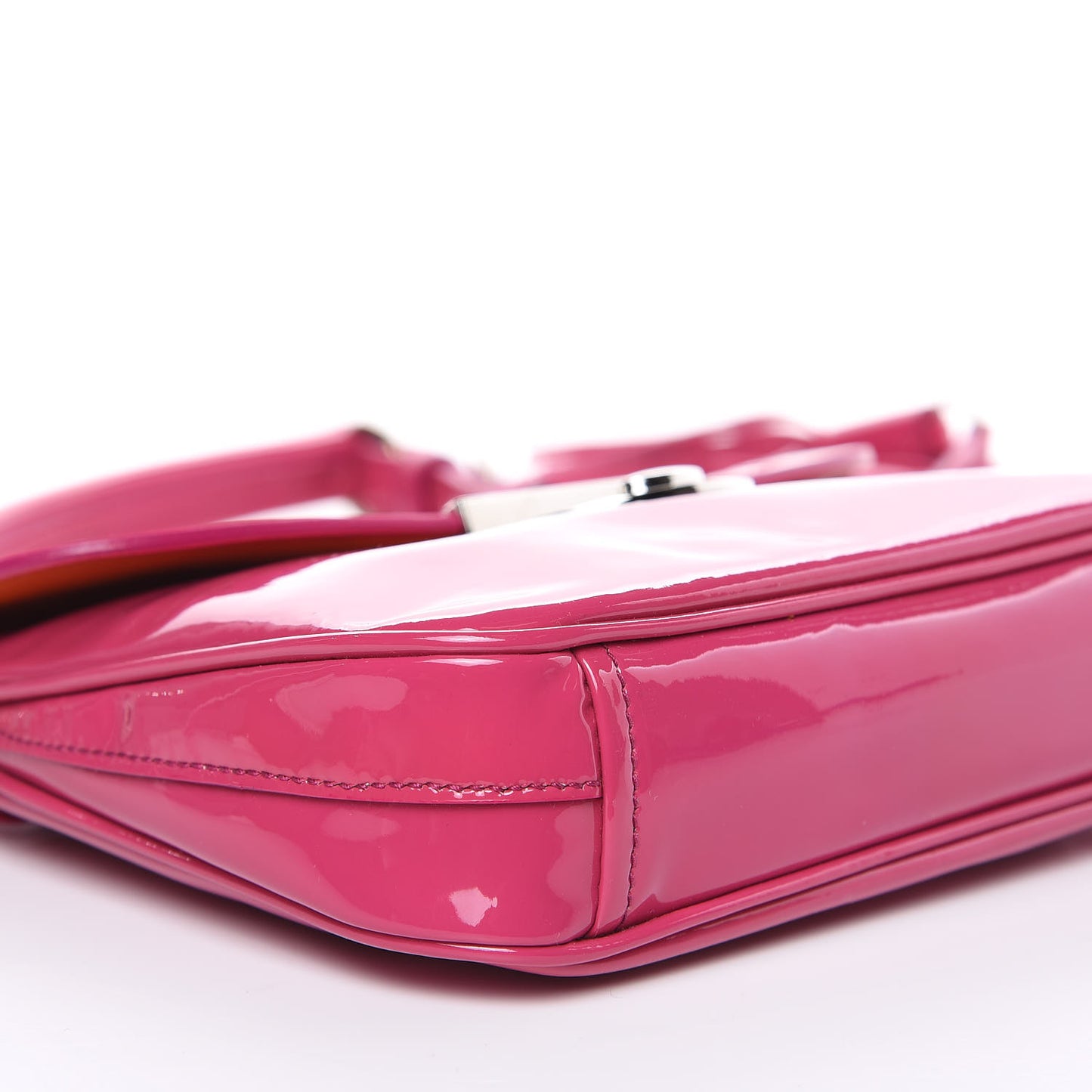 Vernice Circle Tassel Shoulder Bag Fuxia