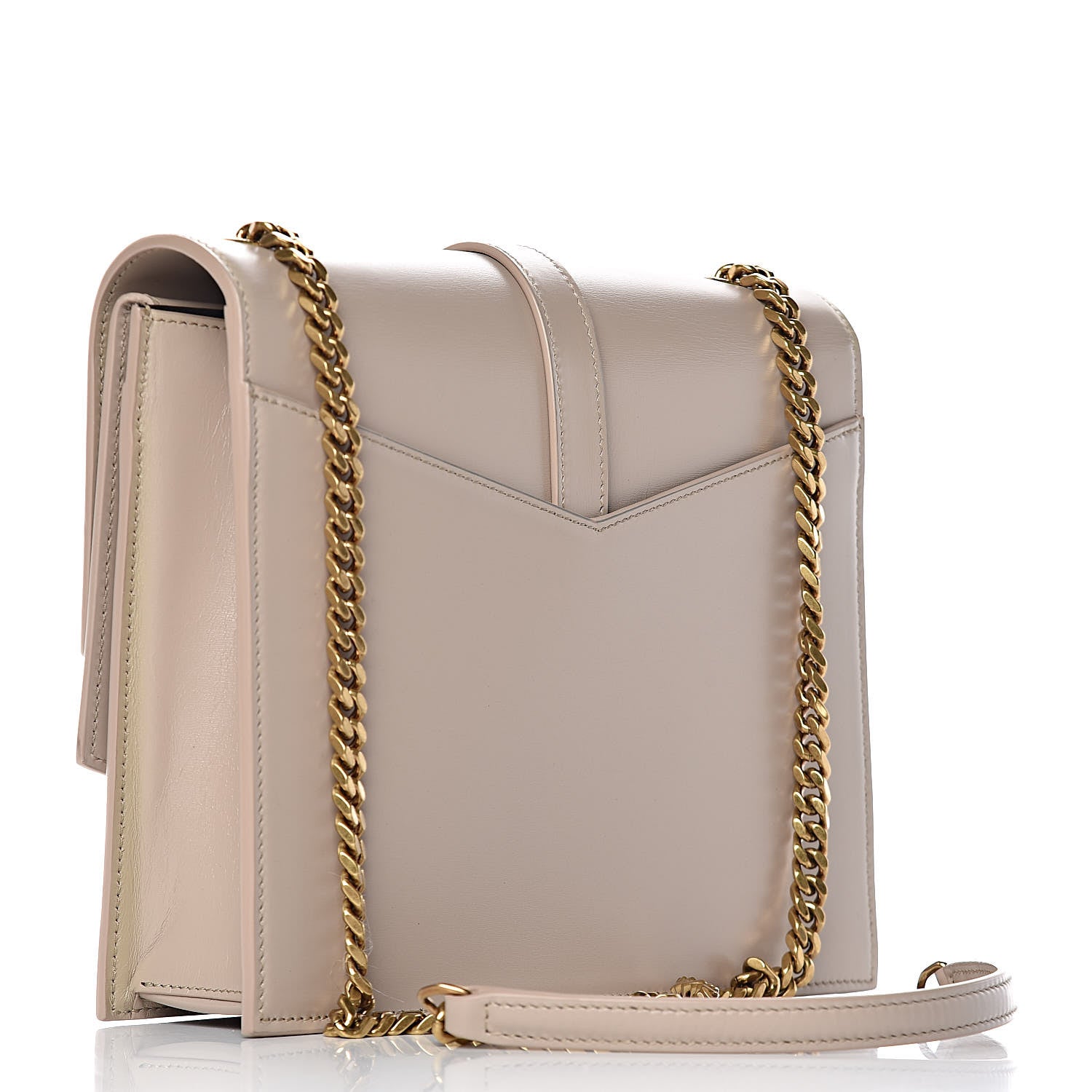 Saint Laurent Smooth Calfskin Monogram Medium Sulpice Shoulder Bag Light Natural 3 of 18