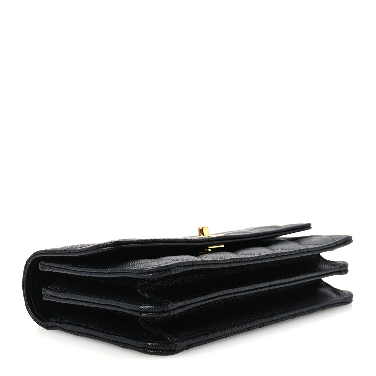 Chanel Shiny Caviar Quilted Flap Charm Wallet On Chain WOC Black 4 of 12
