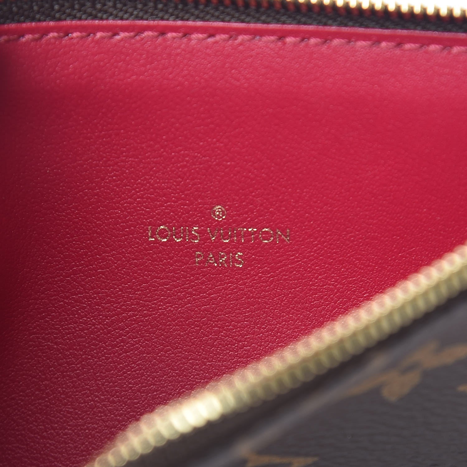 Louis Vuitton Monogram Felicie Chain Wallet Zippered Insert Fuchsia 6 of 6
