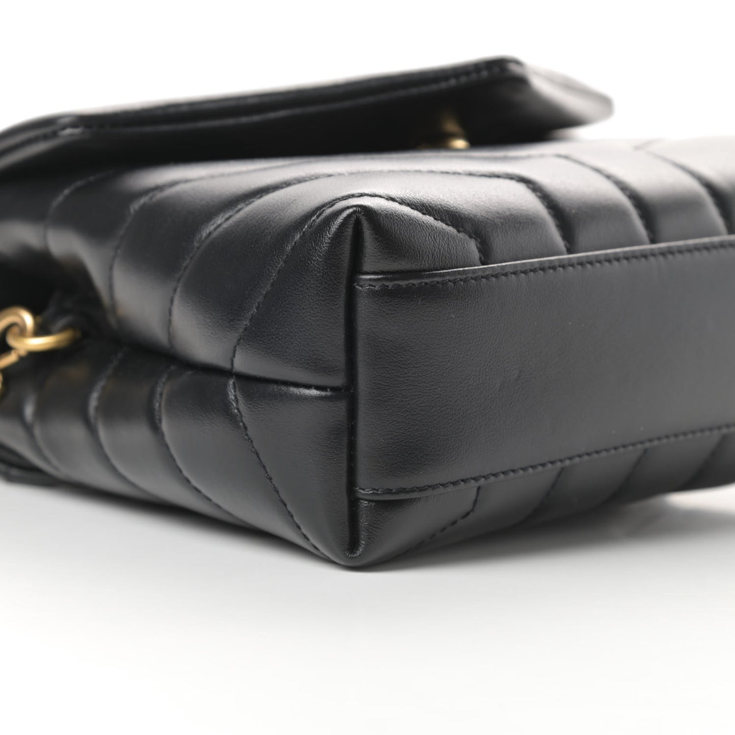 Calfskin Y Quilted Monogram Toy Loulou Crossbody Bag Black